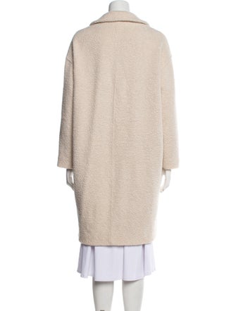 Harris Wharf London Wool Tweed Pattern Faux Fur Coat