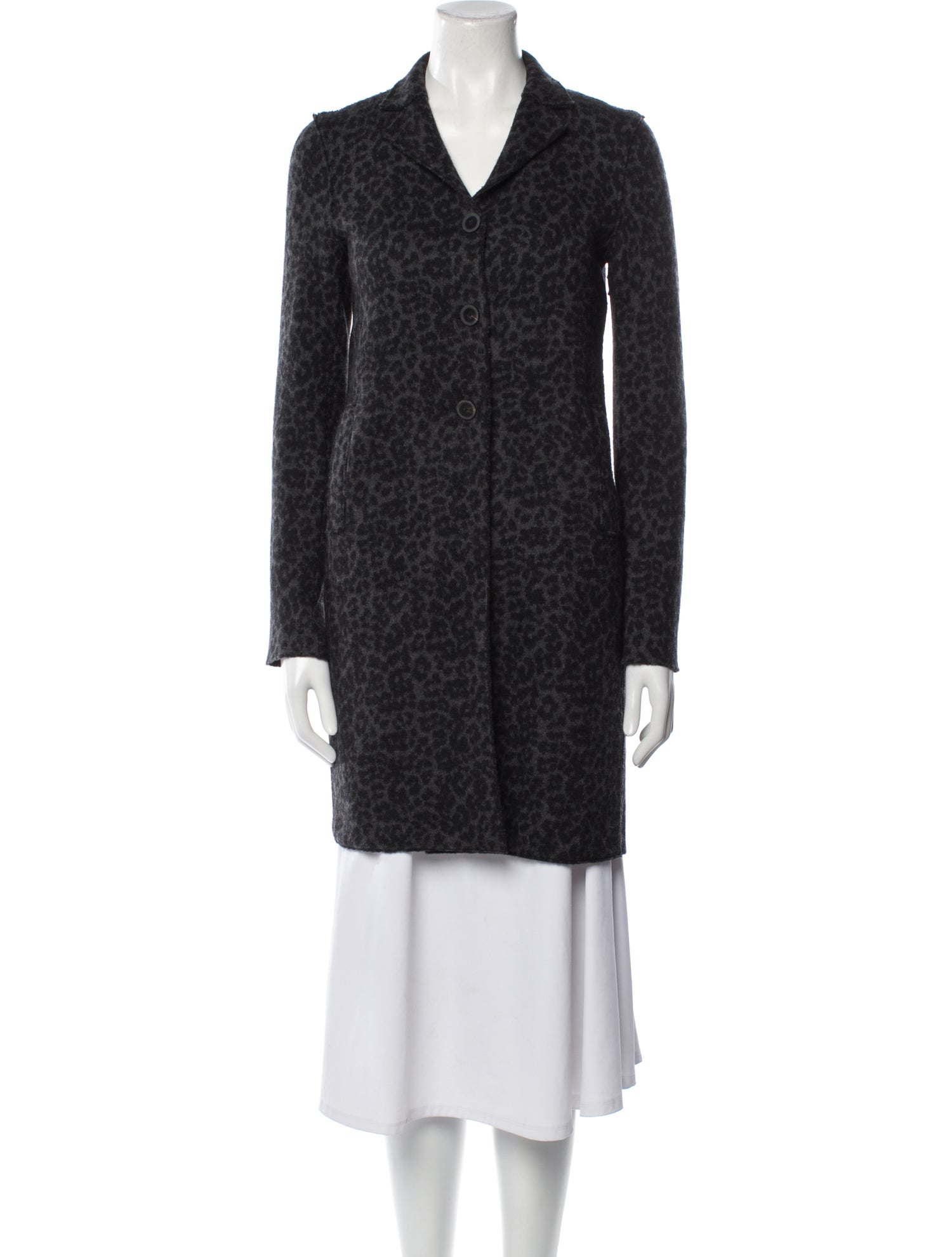 Harris Wharf London Virgin Wool Tweed Pattern Coat