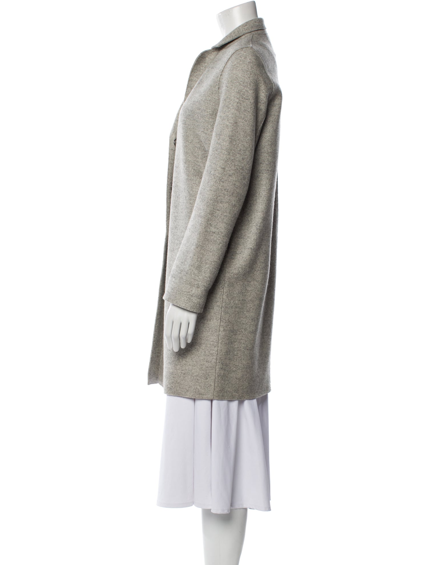 Harris Wharf London Virgin Wool Tweed Pattern Coat