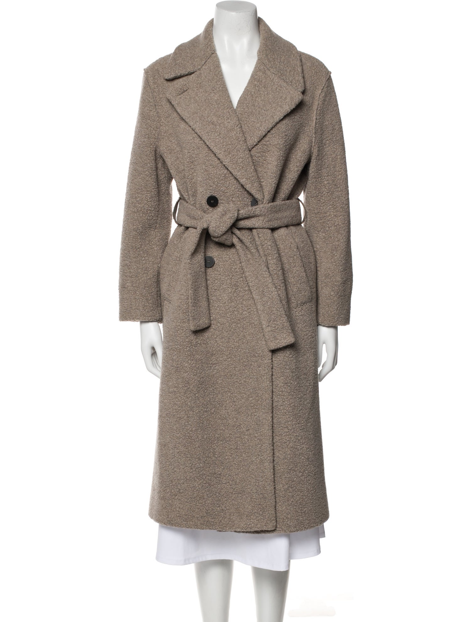 Harris Wharf London Wool Faux Fur Coat