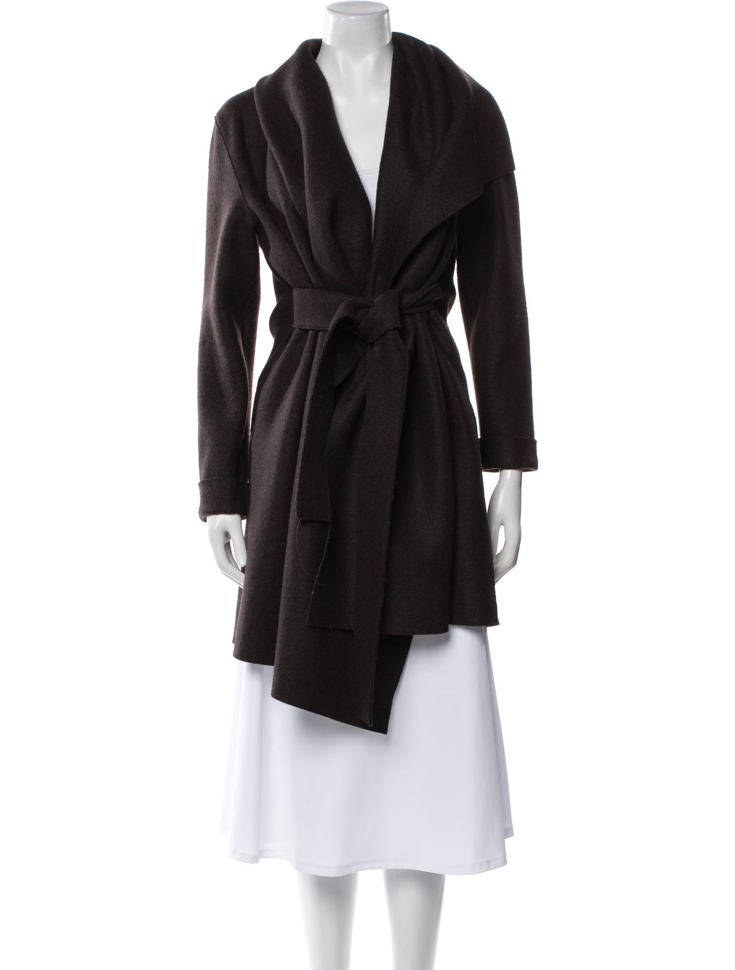 Harris Wharf London Virgin Wool Faux Fur Coat