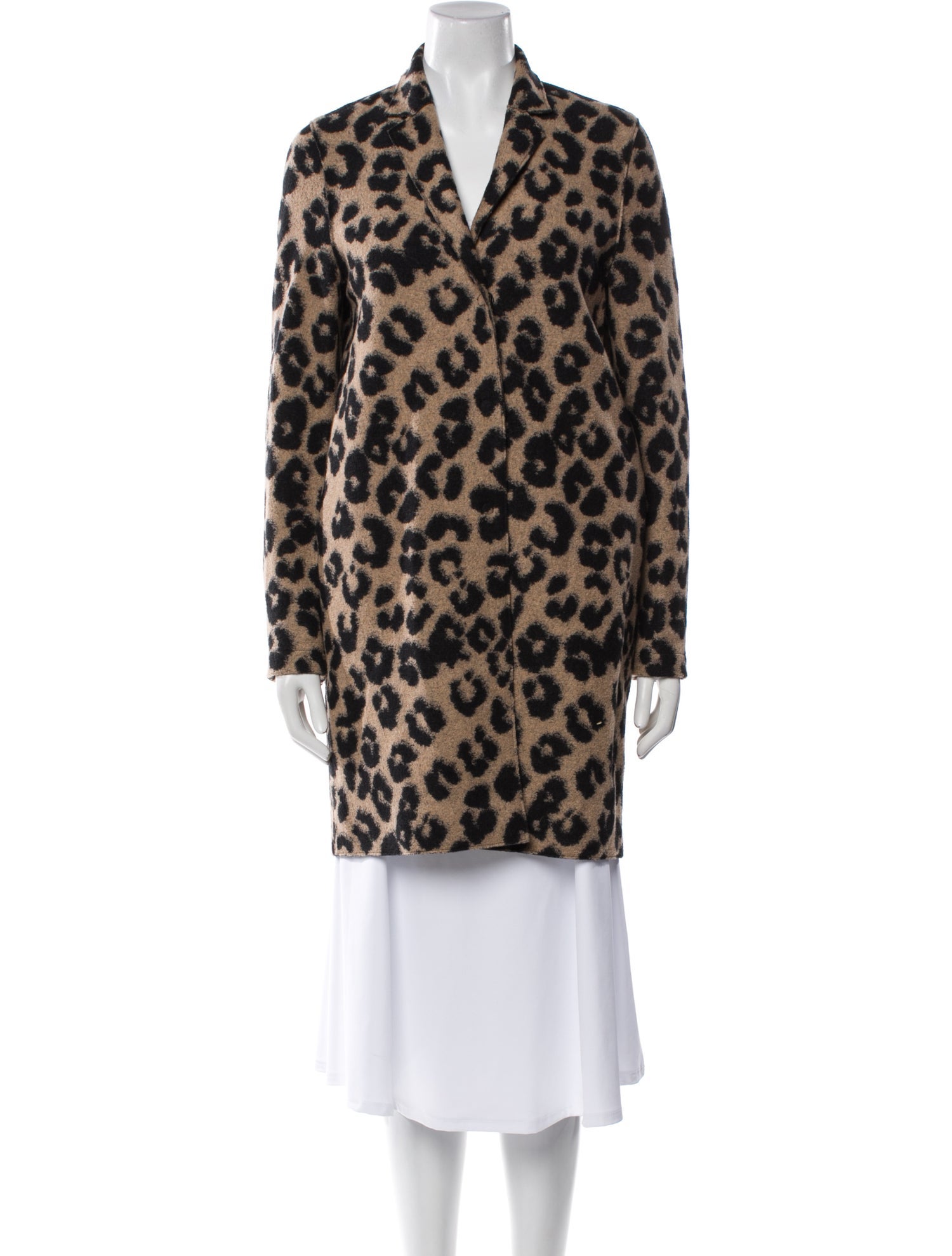 Harris Wharf London Virgin Wool Animal Print Coat