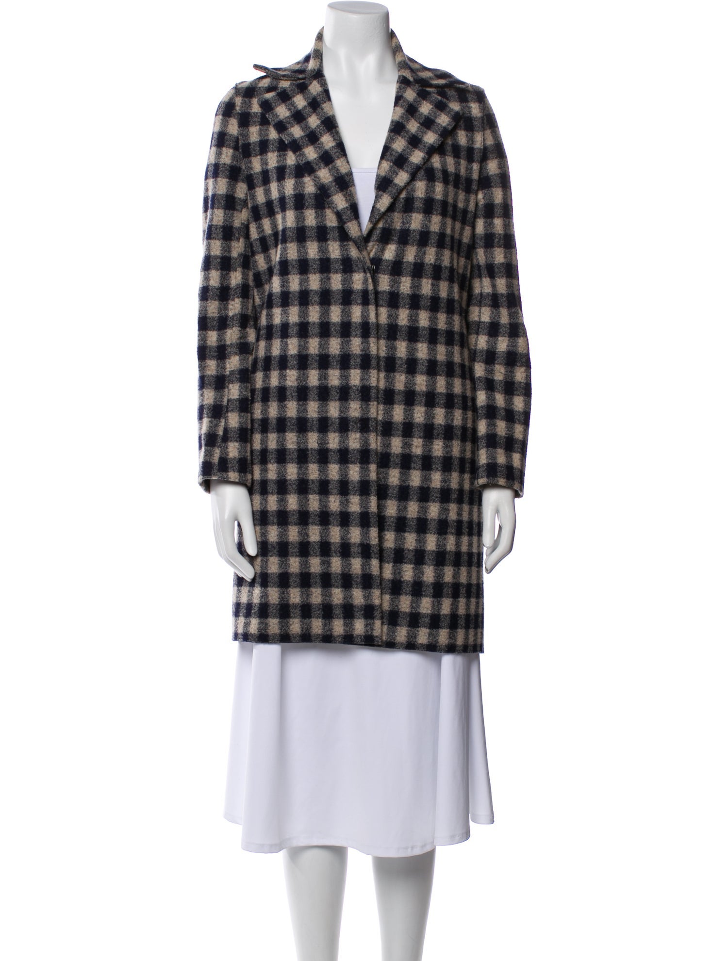 Harris Wharf London Virgin Wool Plaid Print Blazer