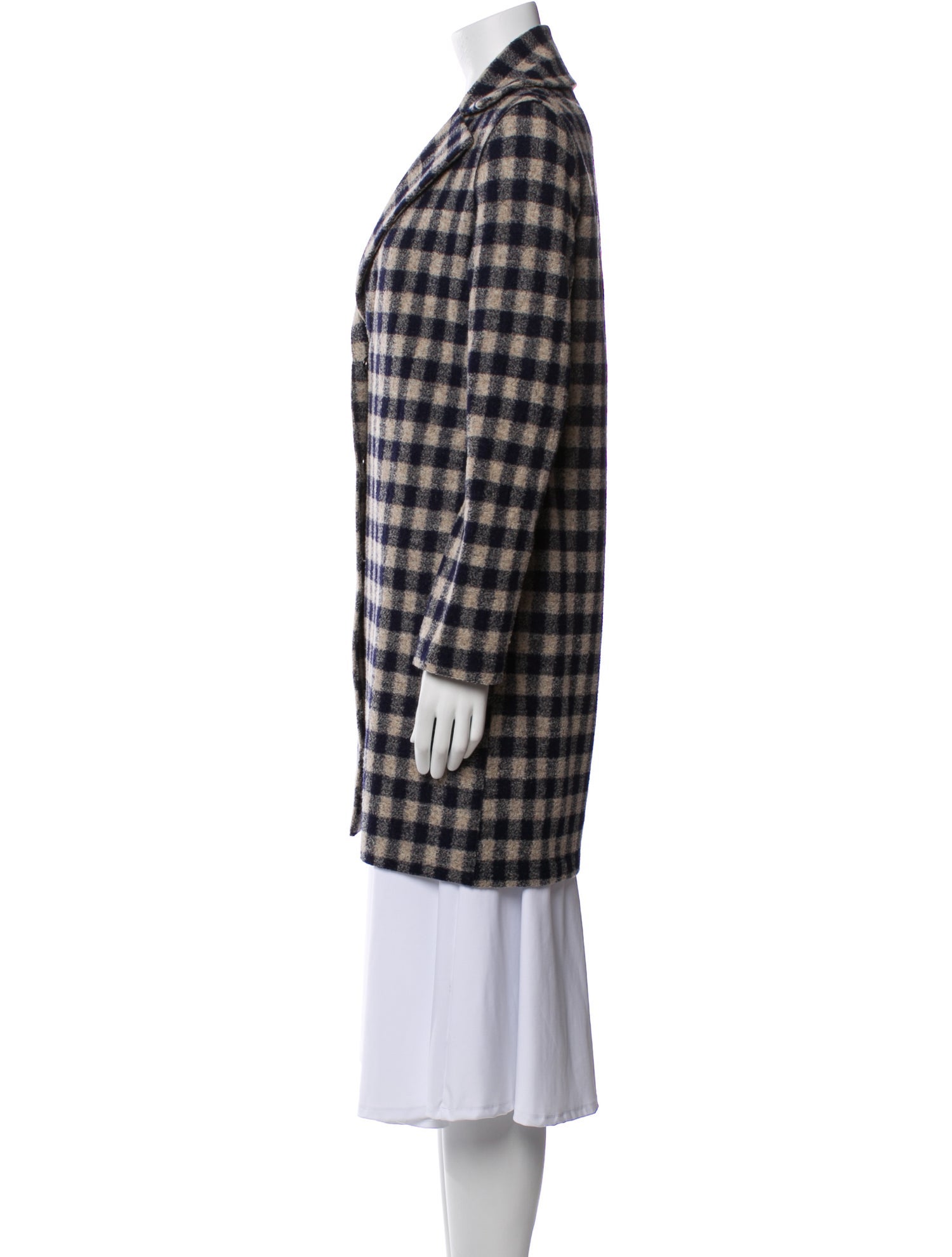 Harris Wharf London Virgin Wool Plaid Print Blazer