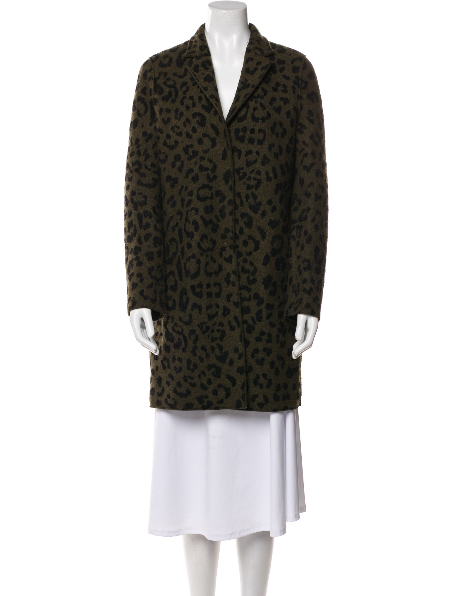 Harris Wharf London Virgin Wool Animal Print Coat