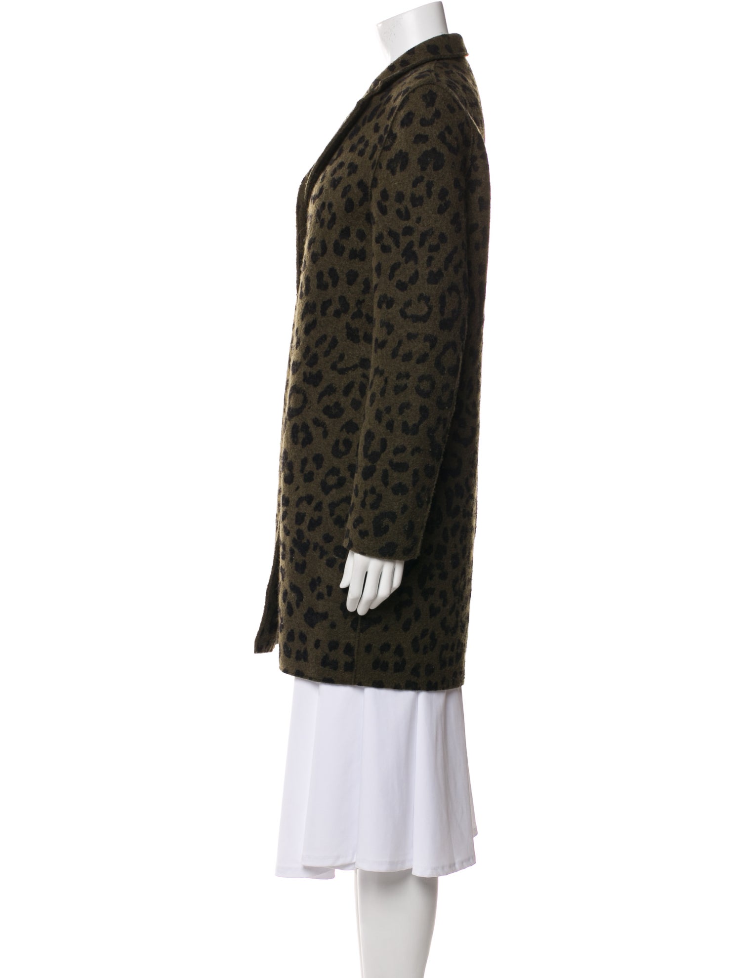 Harris Wharf London Virgin Wool Animal Print Coat