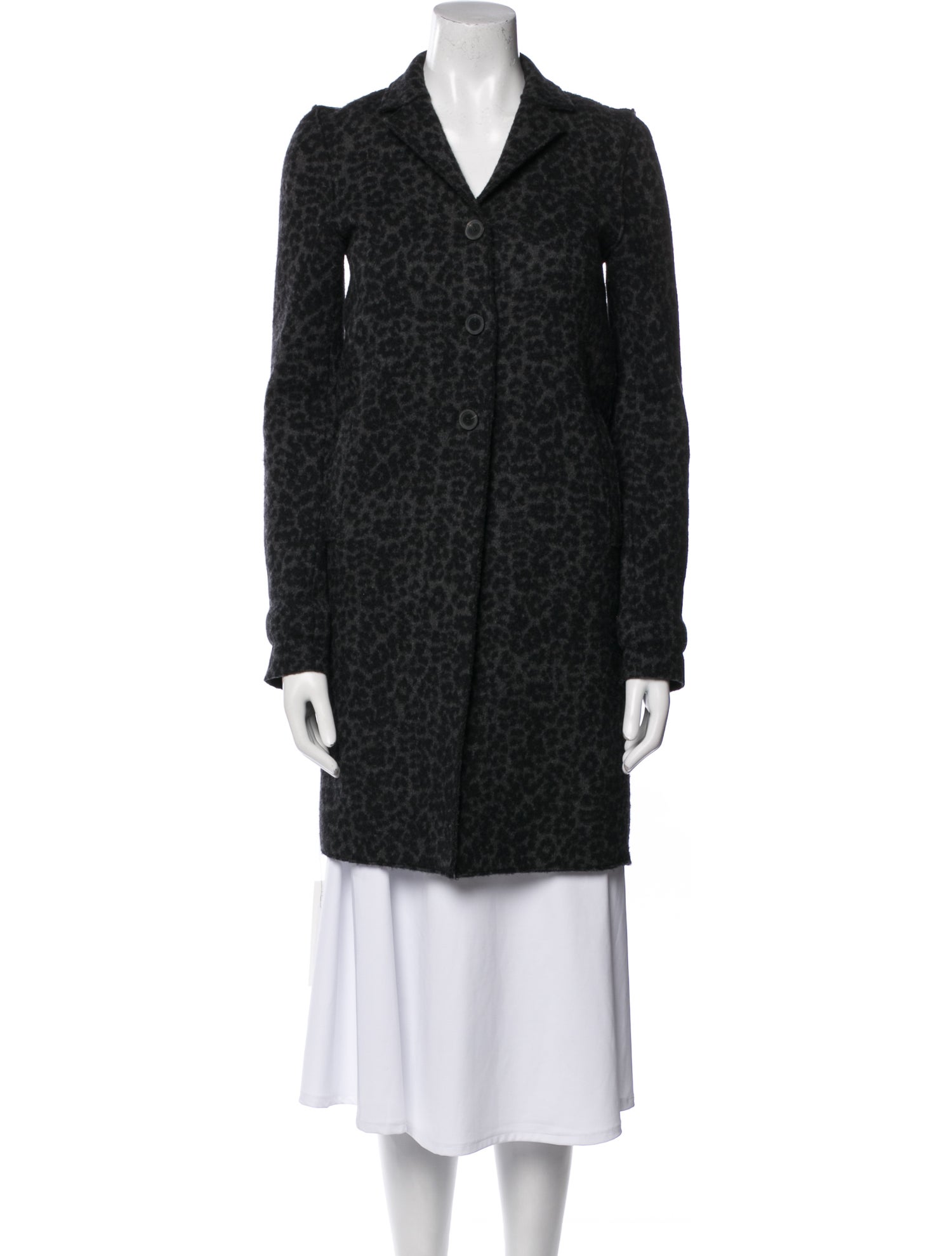 Harris Wharf London Virgin Wool Tweed Pattern Coat