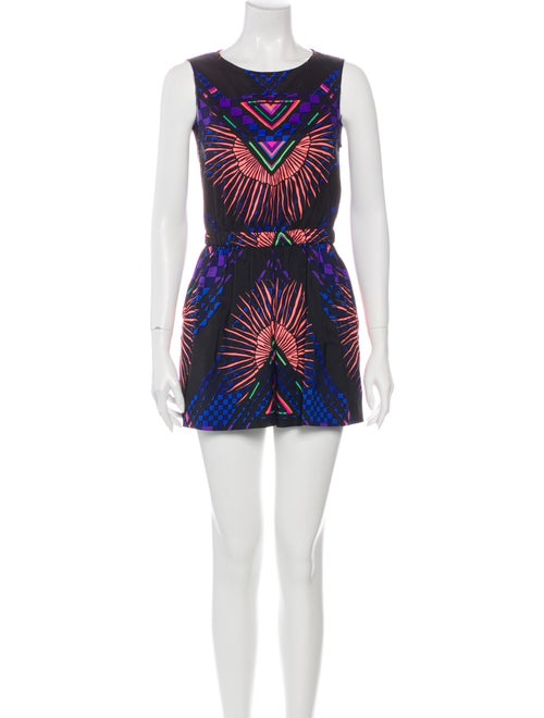 Mara Hoffman Printed Crew Neck Romper Black