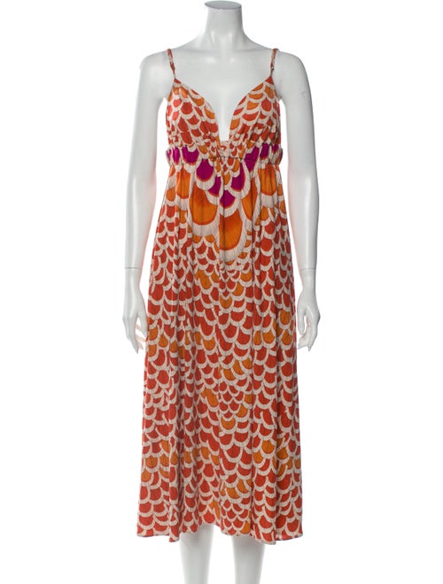Mara Hoffman Silk Midi Length Dress Orange