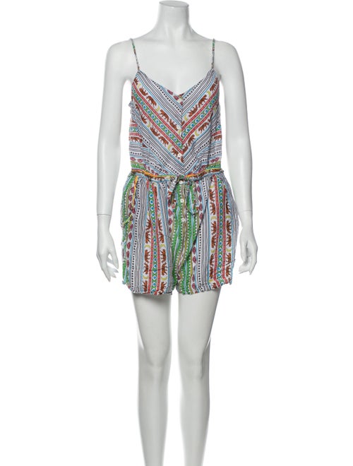 Mara Hoffman Printed V-Neck Romper White