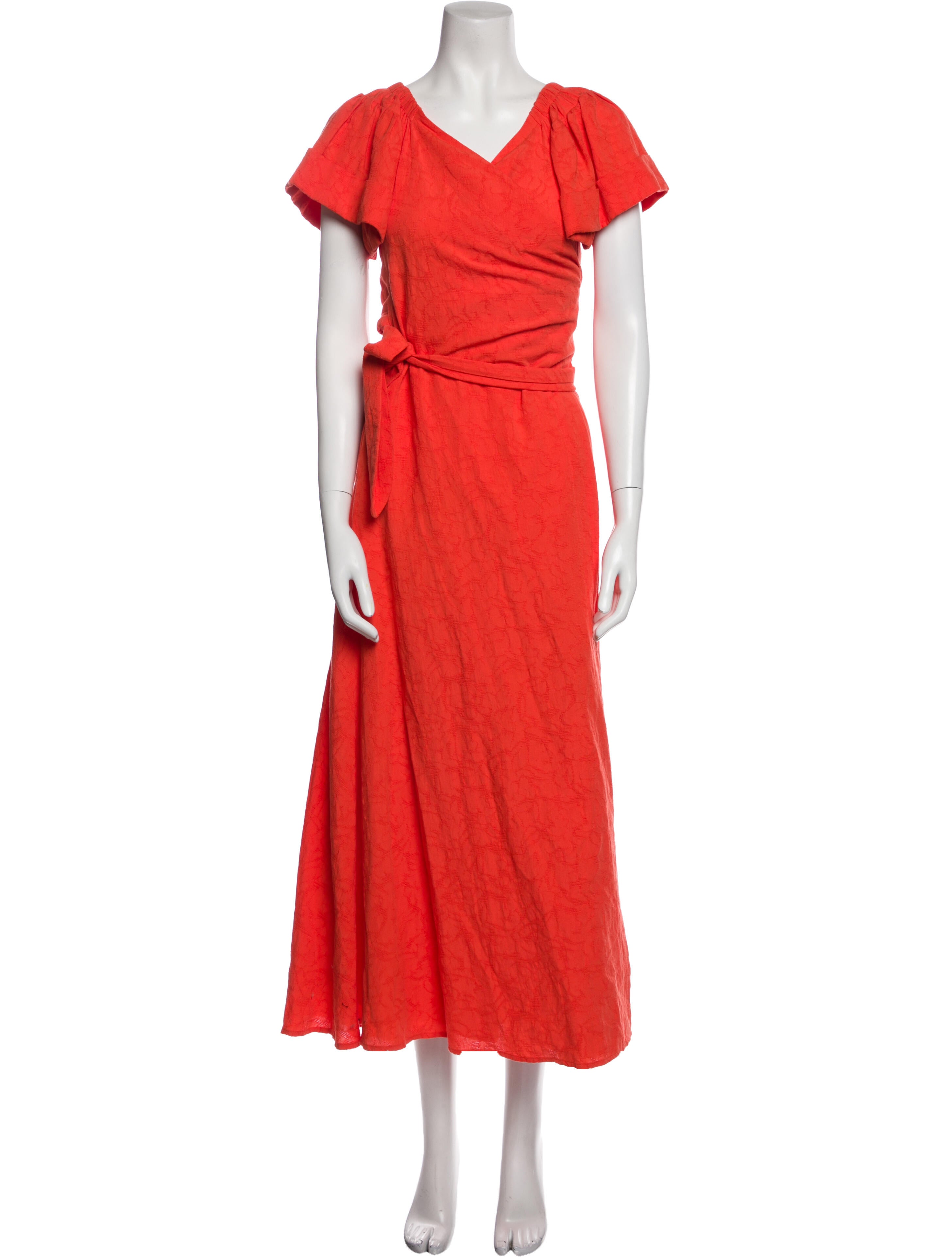 Mara Hoffman VNeck Long Dress Orange Dresses, Clothing WHX43400