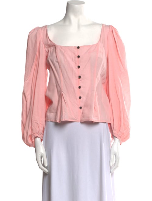 Mara Hoffman Square Neckline Long Sleeve Blouse