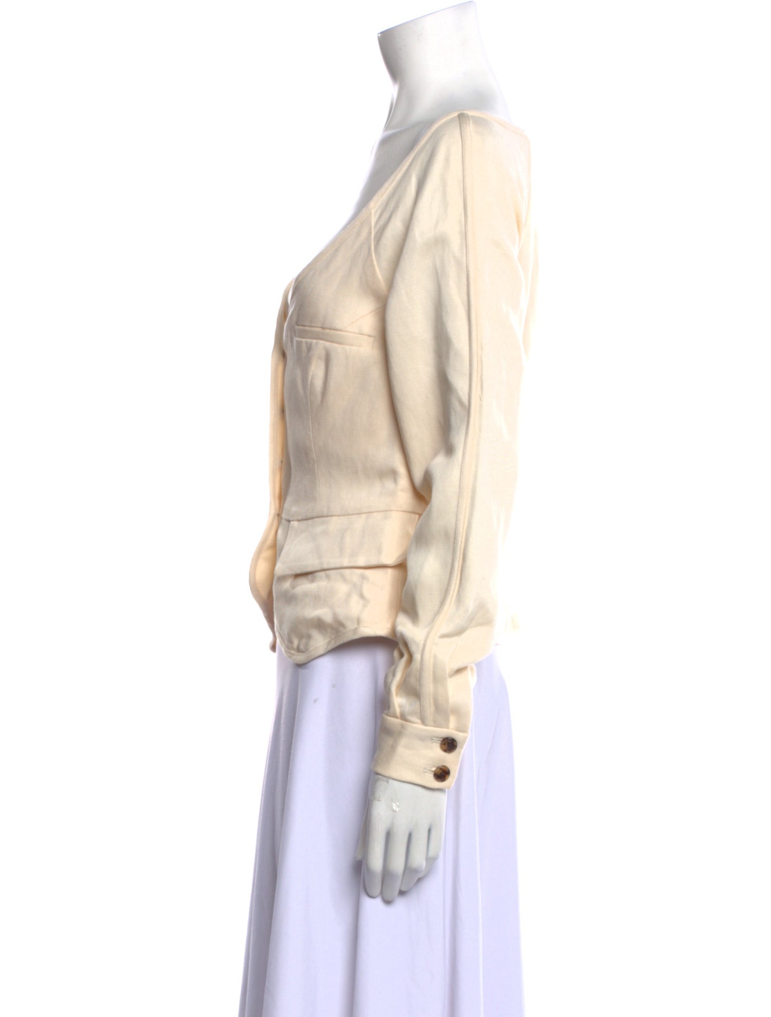 Mara Hoffman V-Neck Long Sleeve Crop Top