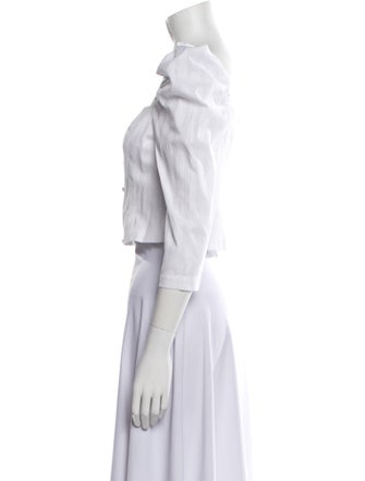 Mara Hoffman Square Neckline Three-Quarter Sleeve Crop Top