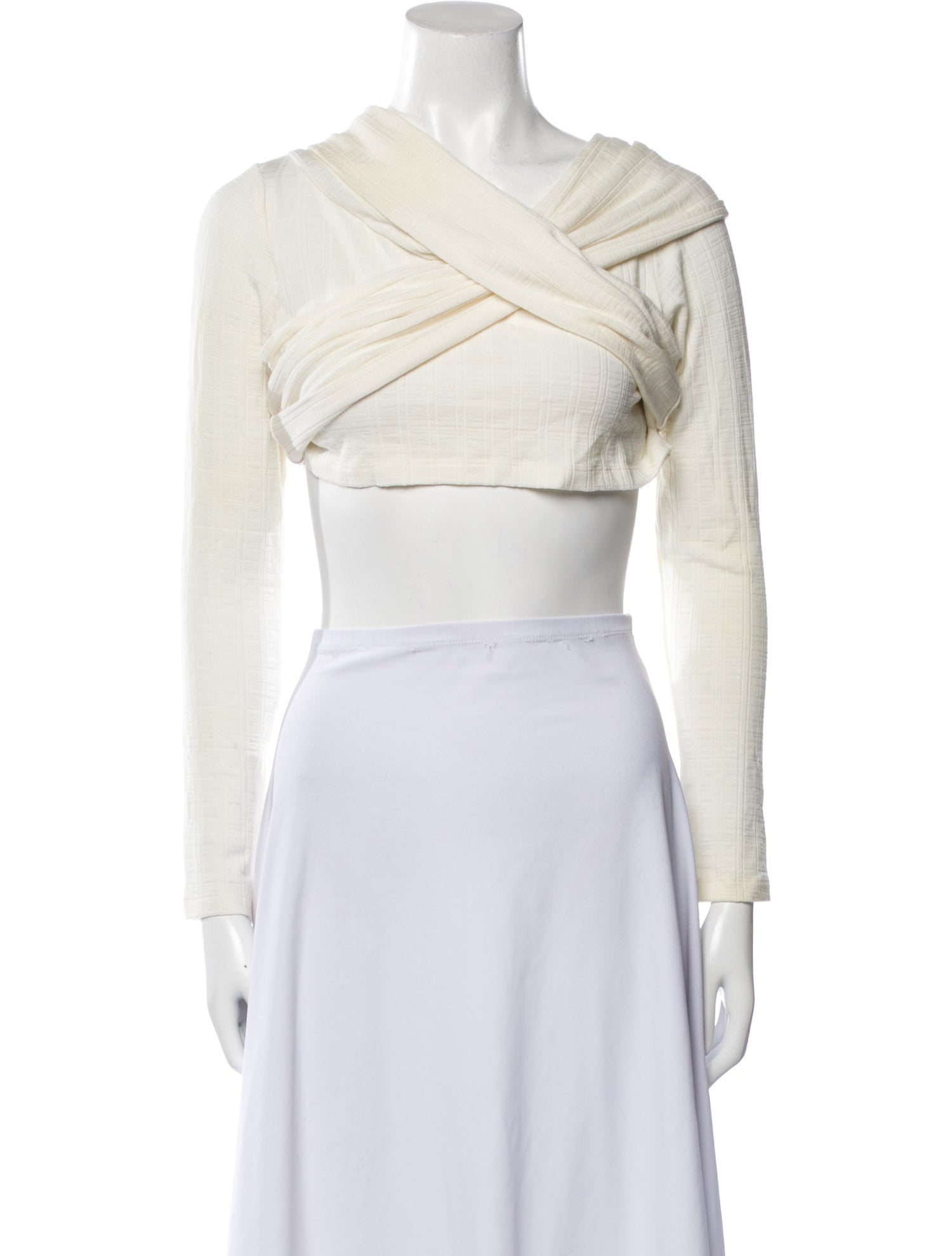 Mara Hoffman One-Shoulder Long Sleeve Crop Top