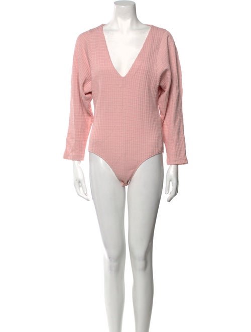 Mara Hoffman V-Neck Long Sleeve Bodysuit