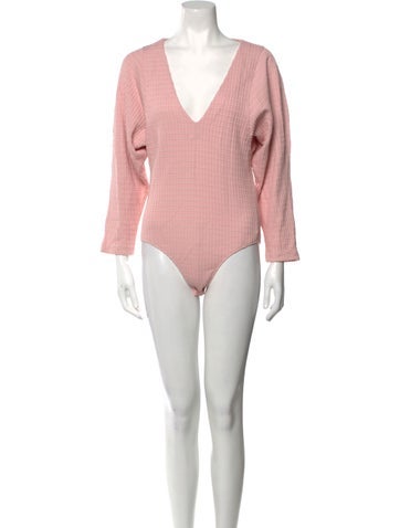 Mara Hoffman Tops V-Neck Long Sleeve Bodysuit S