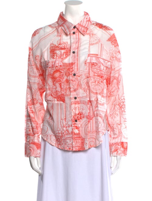 Mara Hoffman Printed Long Sleeve Button-Up Top