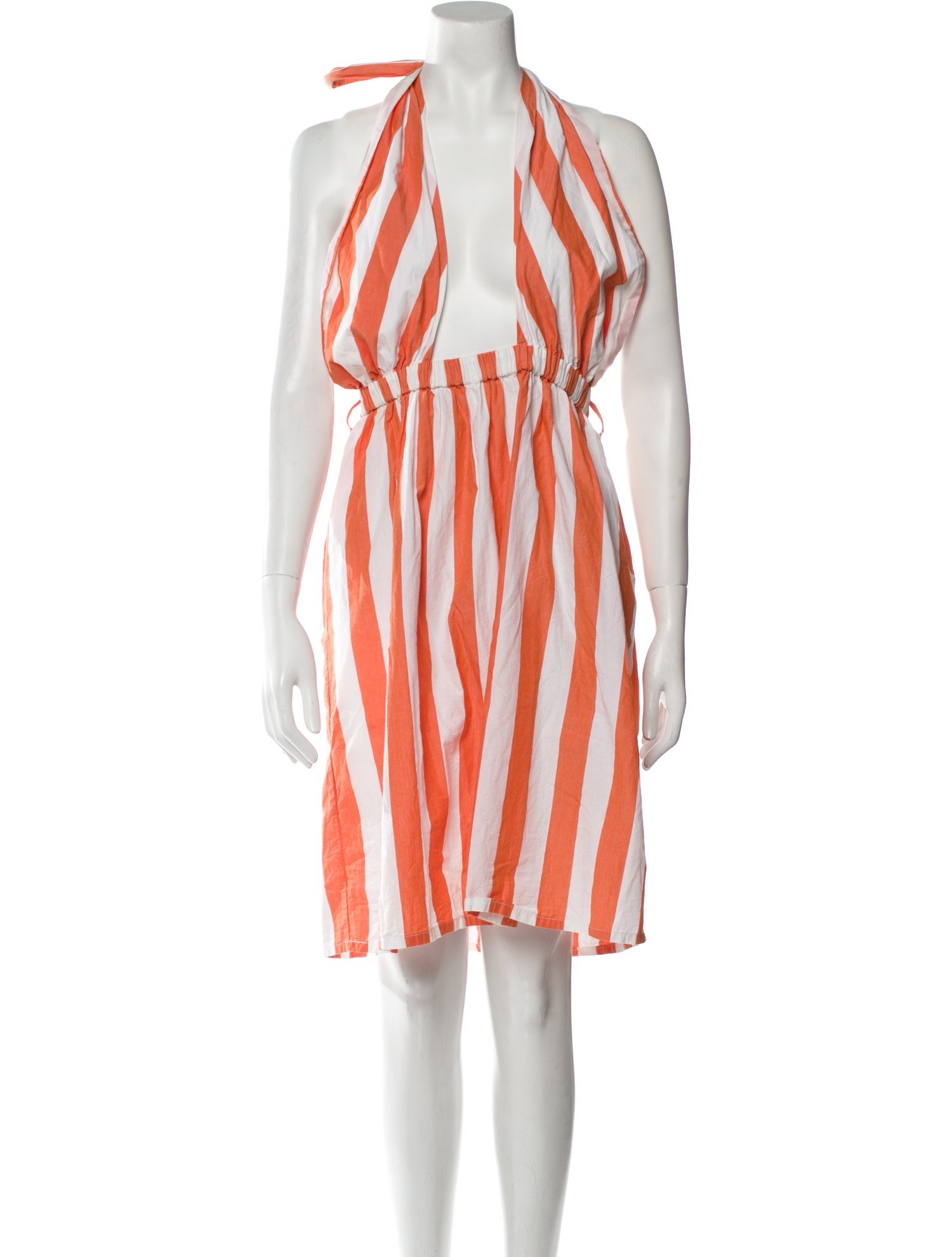 Mara Hoffman Striped Midi Length Dress Orange Dresses, Clothing