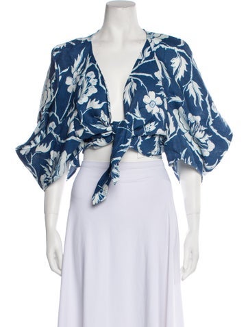 Mara Hoffman Tops Hemp Floral Print Crop Top 3XL