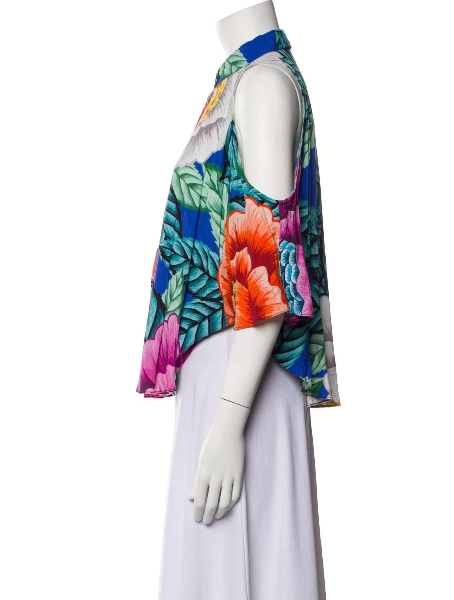 Mara Hoffman Floral Print Three-Quarter Sleeve Blouse