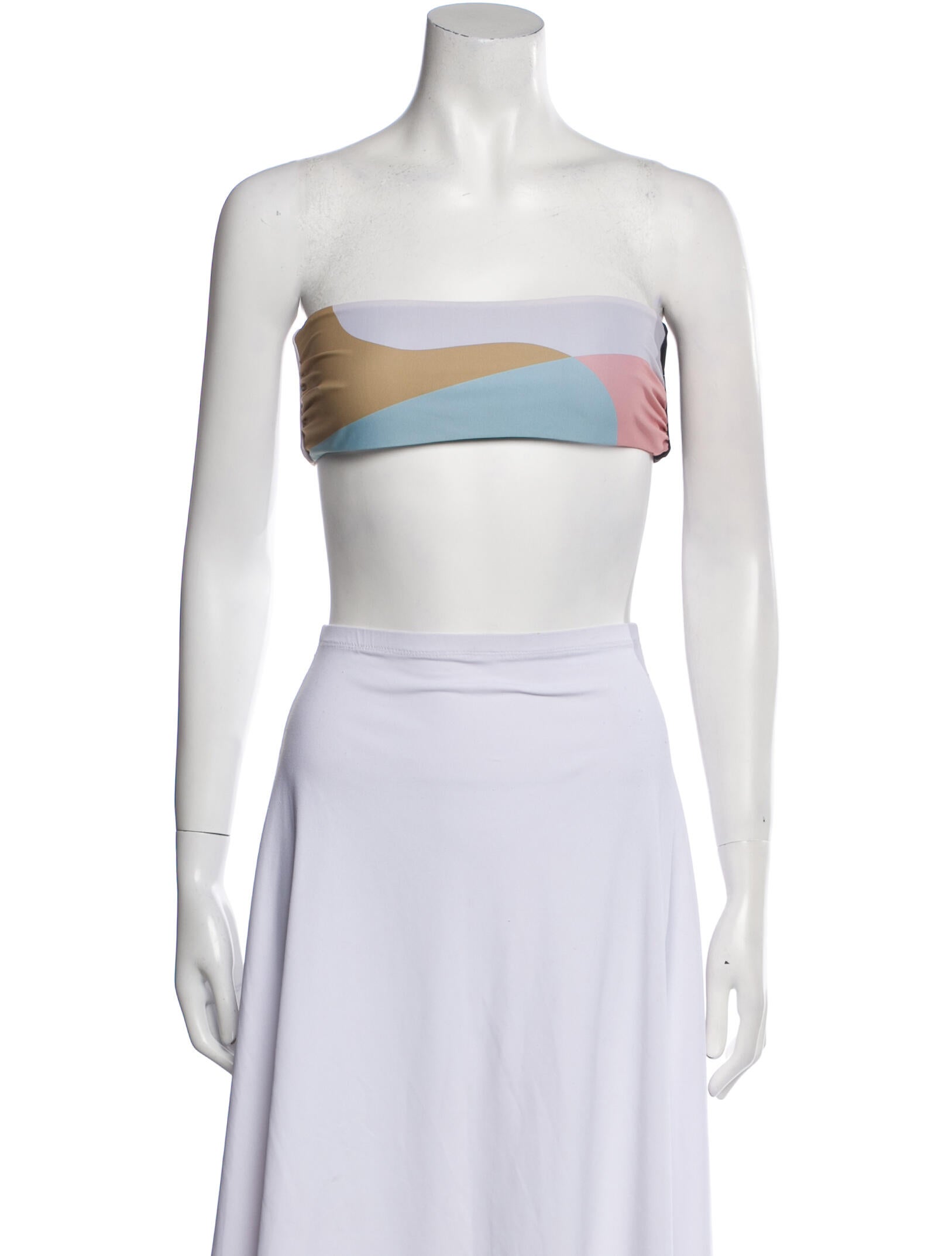 Mara Hoffman Colorblock Pattern Strapless Crop Top
