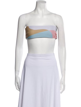 Mara Hoffman Colorblock Pattern Strapless Crop Top