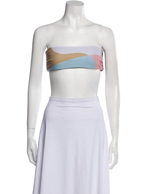 Mara Hoffman Colorblock Pattern Strapless Crop Top