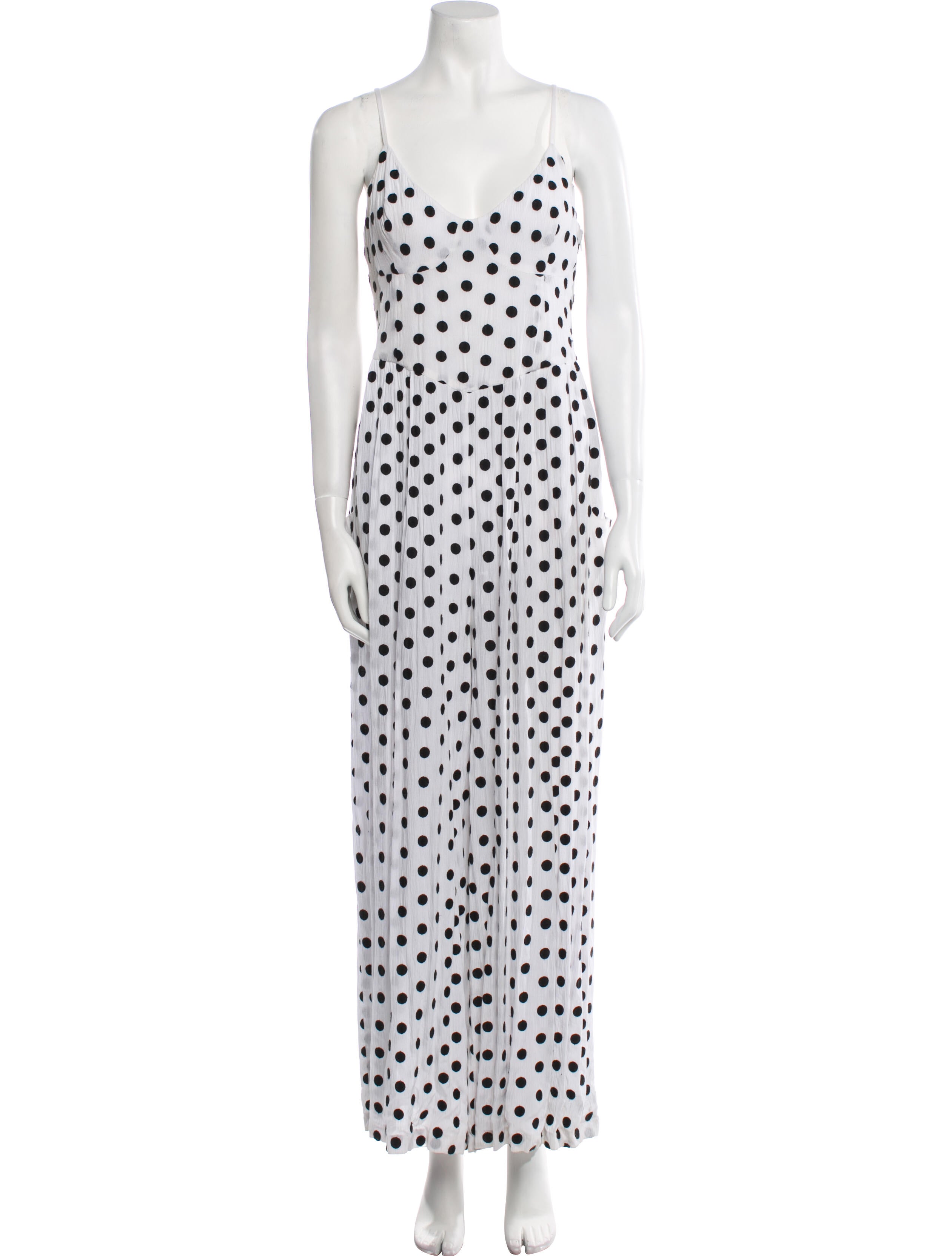 Mara Hoffman Polka Dot Print V-Neck Jumpsuit