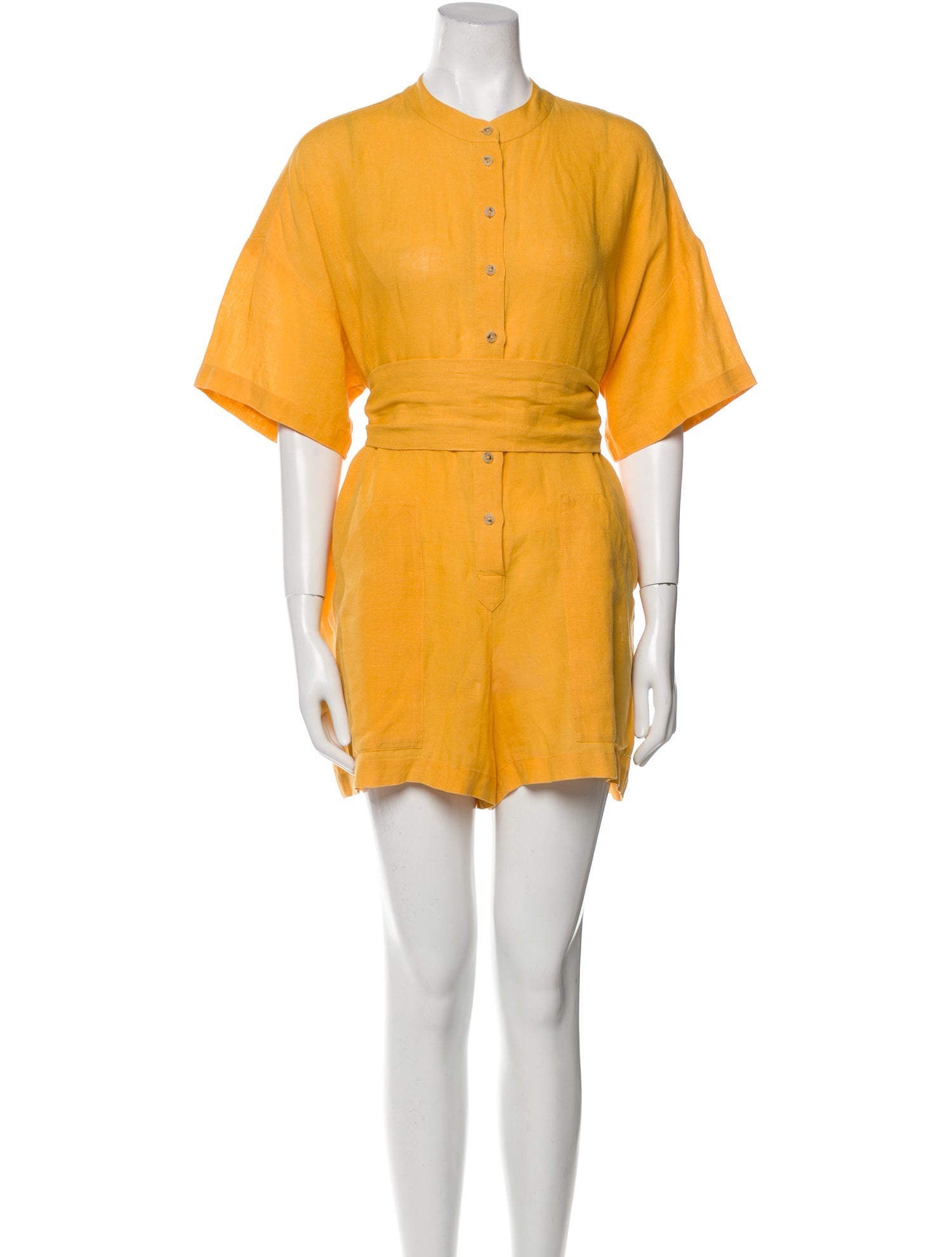 Mara Hoffman Linen Crew Neck Romper