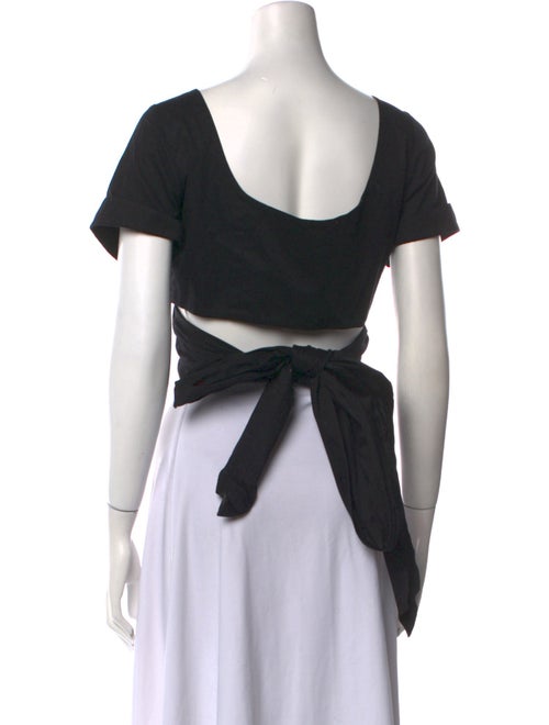 Mara Hoffman Plunge Neckline Short Sleeve Crop Top