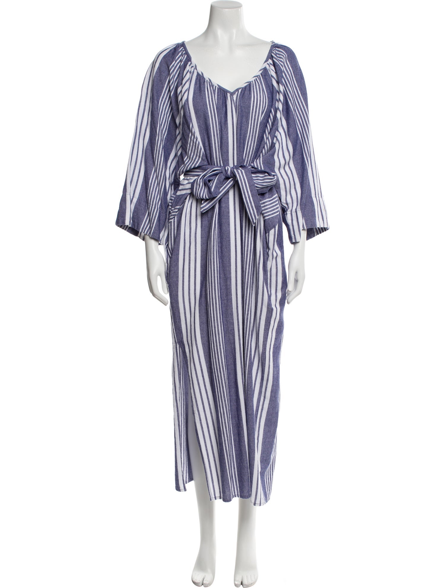 Mara Hoffman Striped Raw-Edge Trim Cover-Up