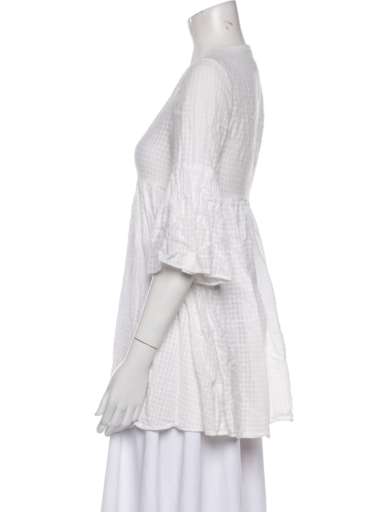 Mara Hoffman Plunge Neckline Three-Quarter Sleeve Tunic