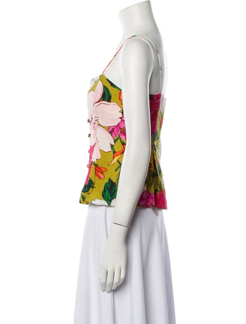 Mara Hoffman Floral Print Square Neckline Crop Top