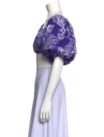 Mara Hoffman Floral Print Off-The-Shoulder Crop Top