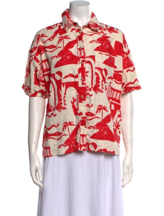 Mara Hoffman Hemp Printed Button-Up Top