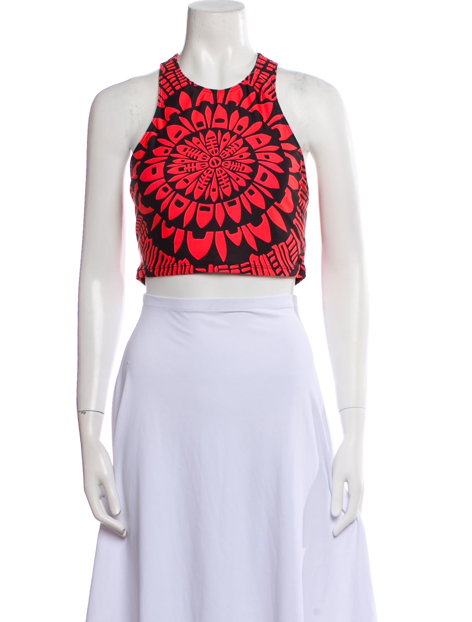 Mara Hoffman Printed Crew Neck Crop Top