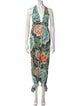 Mara Hoffman Floral Print Plunge Neckline Jumpsuit