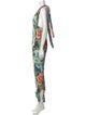 Mara Hoffman Floral Print Plunge Neckline Jumpsuit