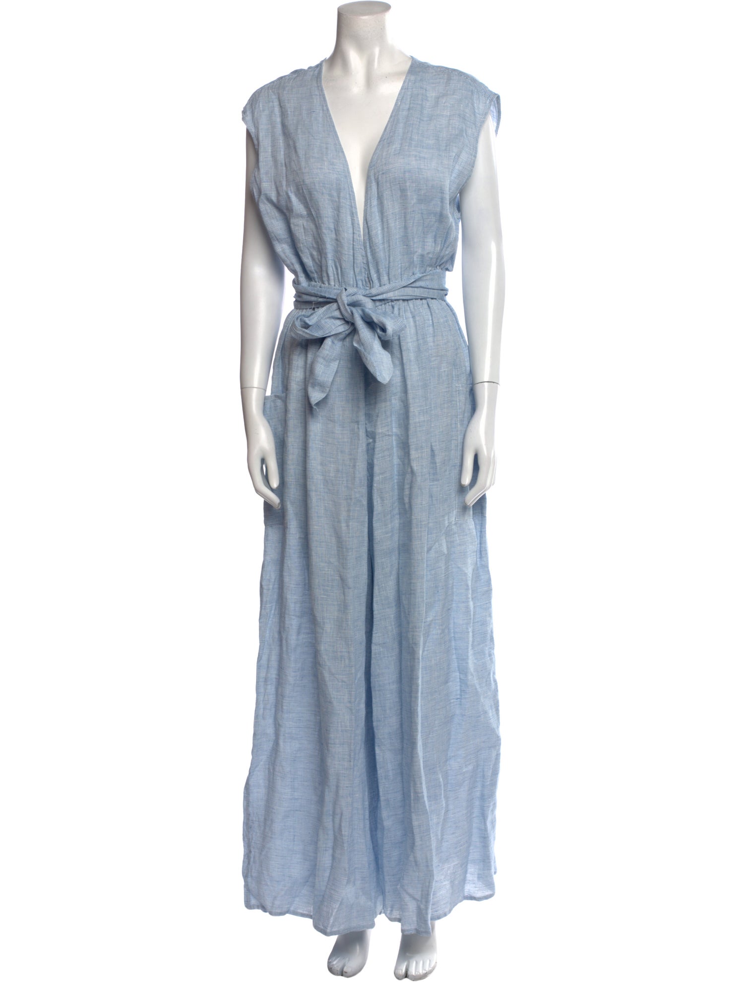 Mara Hoffman Hemp Plunge Neckline Jumpsuit