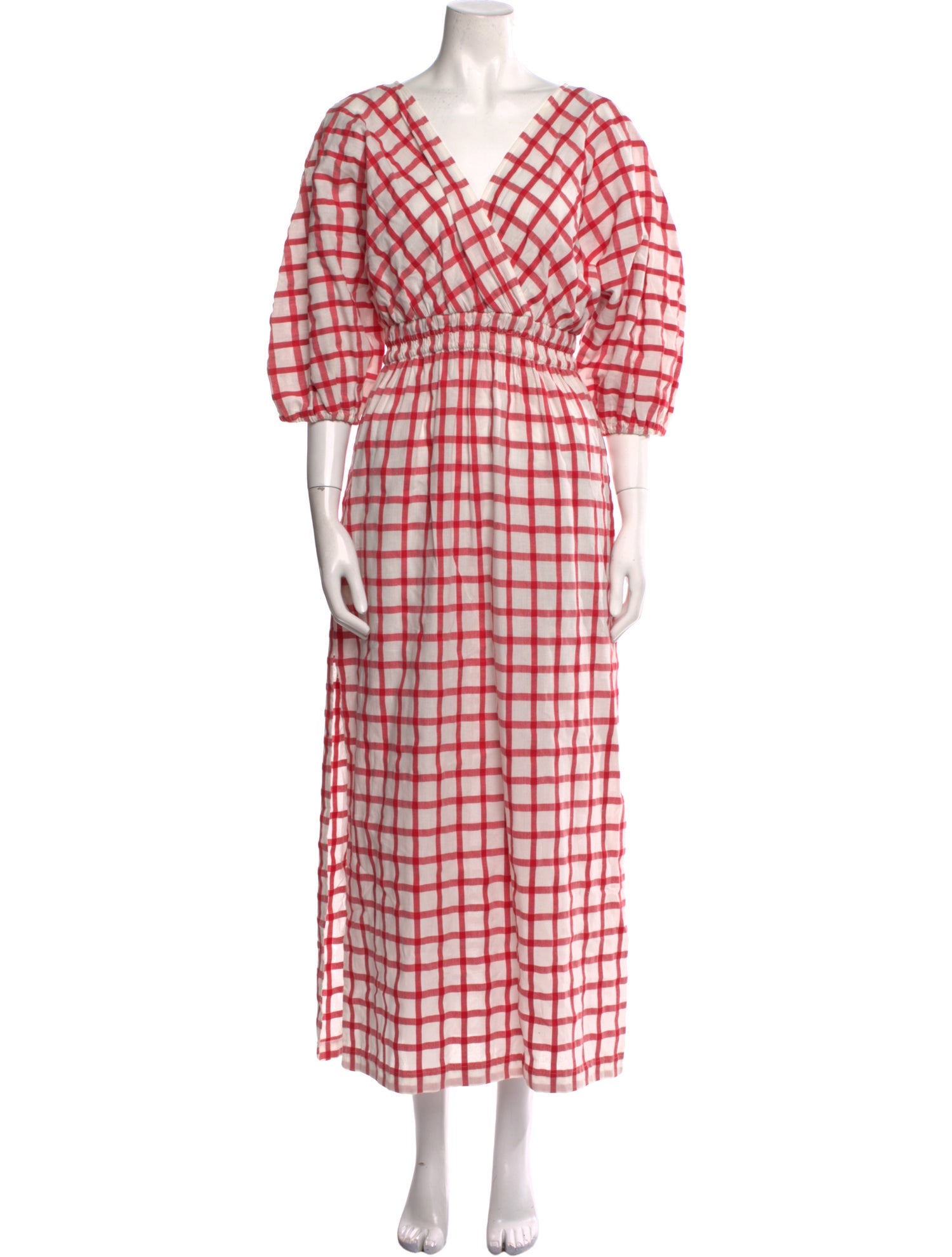 Mara Hoffman Plaid Print Long Dress