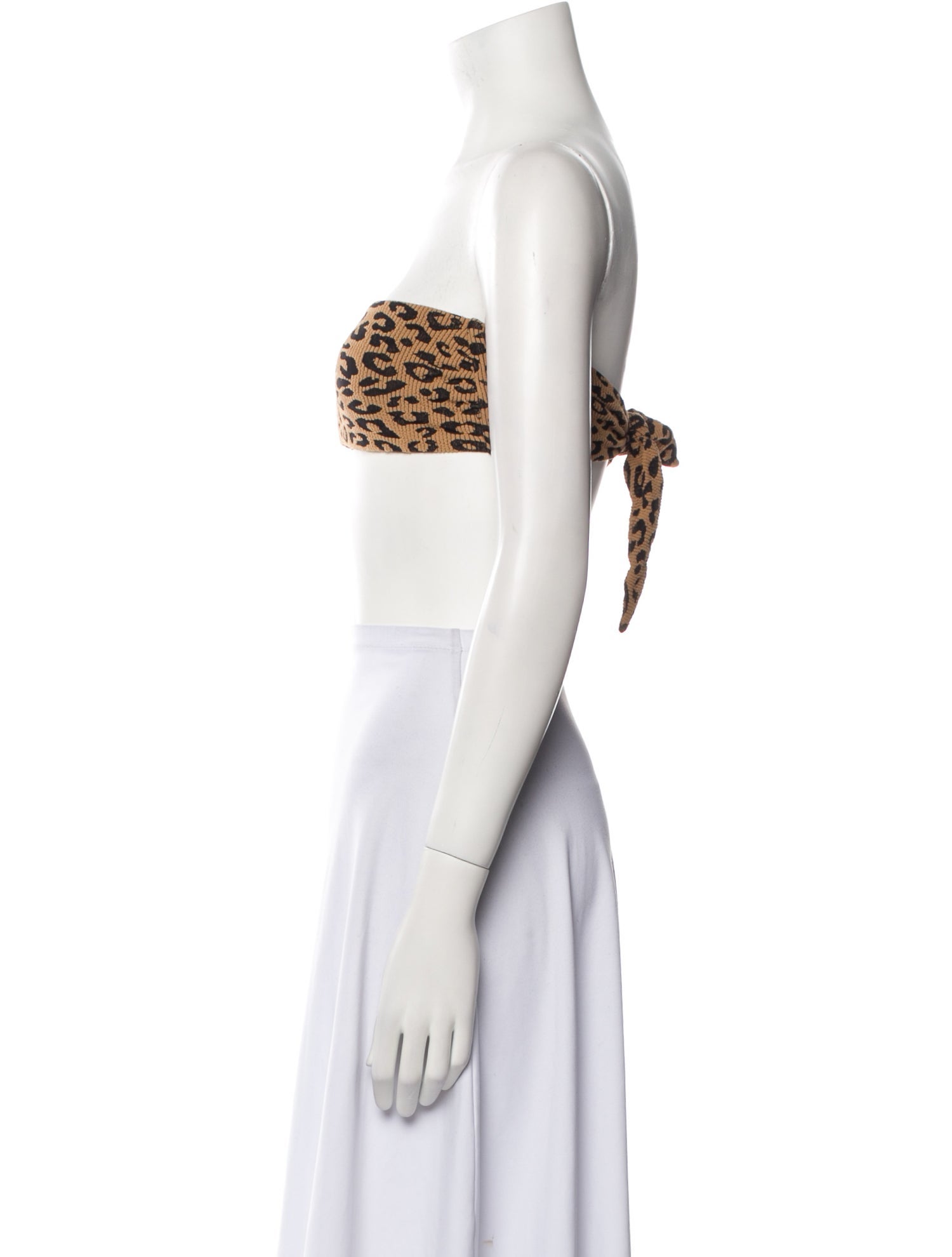 Mara Hoffman Animal Print Strapless Crop Top