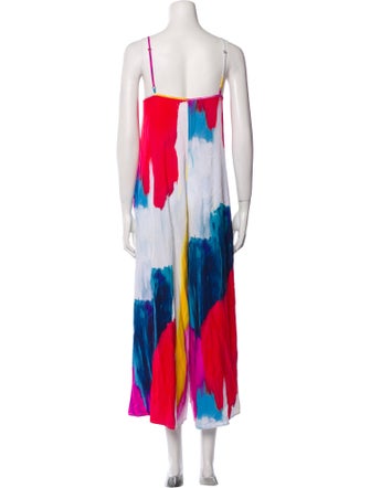Mara Hoffman Tie-Dye Print V-Neck Jumpsuit