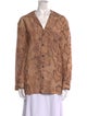 Mara Hoffman Animal Print Long Sleeve Button-Up Top