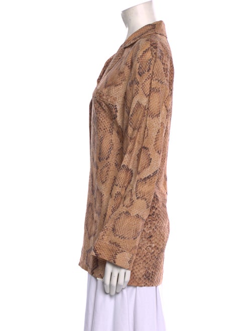 Mara Hoffman Animal Print Long Sleeve Button-Up Top