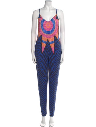 Mara Hoffman Patterned V-Neck Jumpsuit