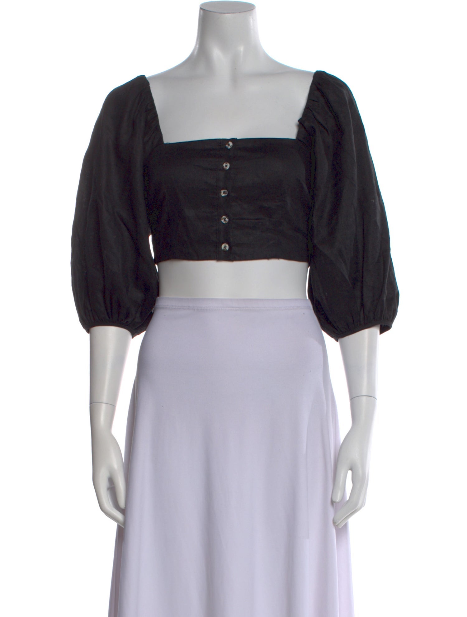 Mara Hoffman Linen Square Neckline Crop Top