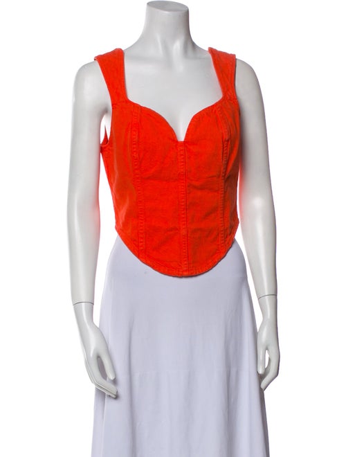 Mara Hoffman V-Neck Sleeveless Crop Top
