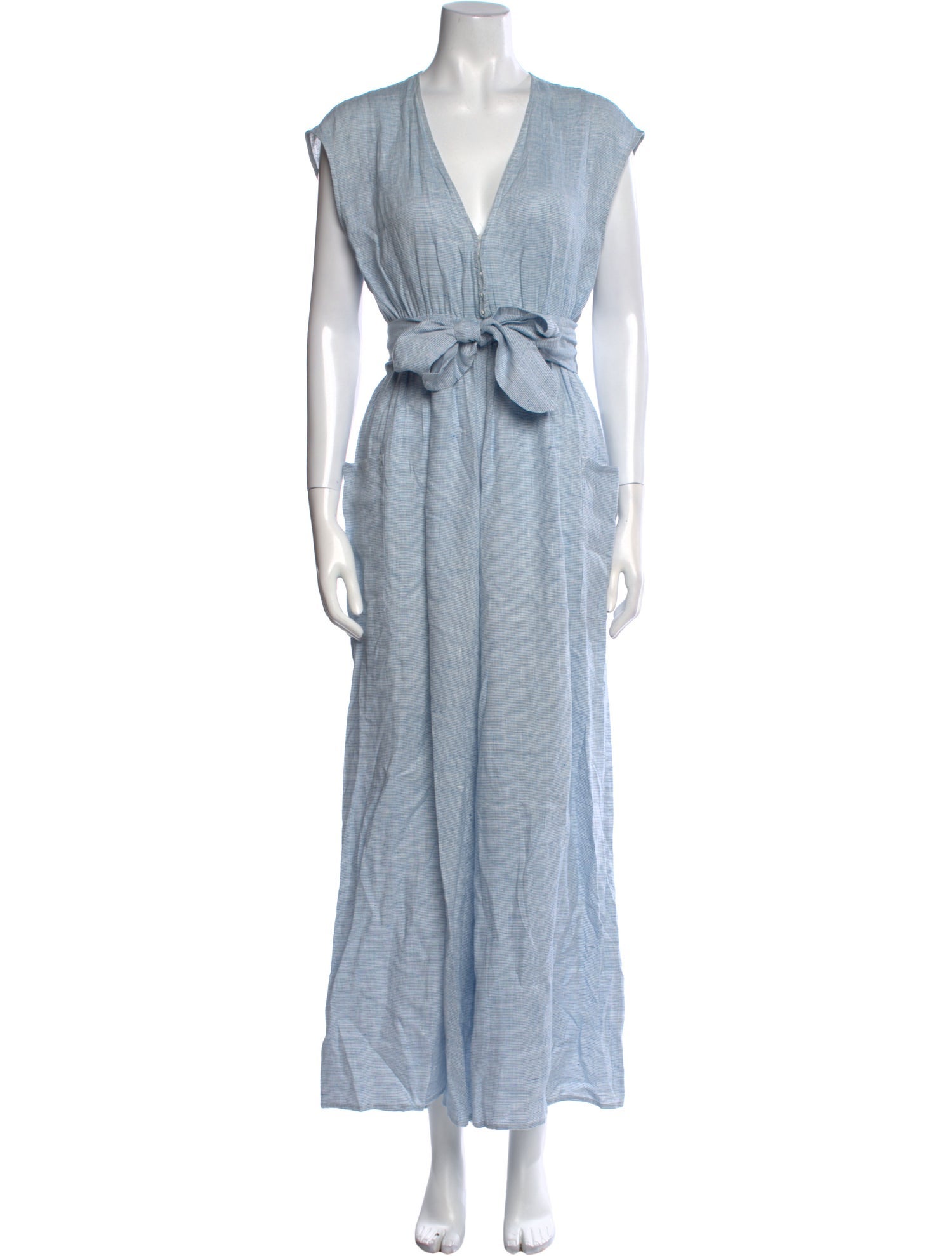 Mara Hoffman Hemp Plunge Neckline Jumpsuit