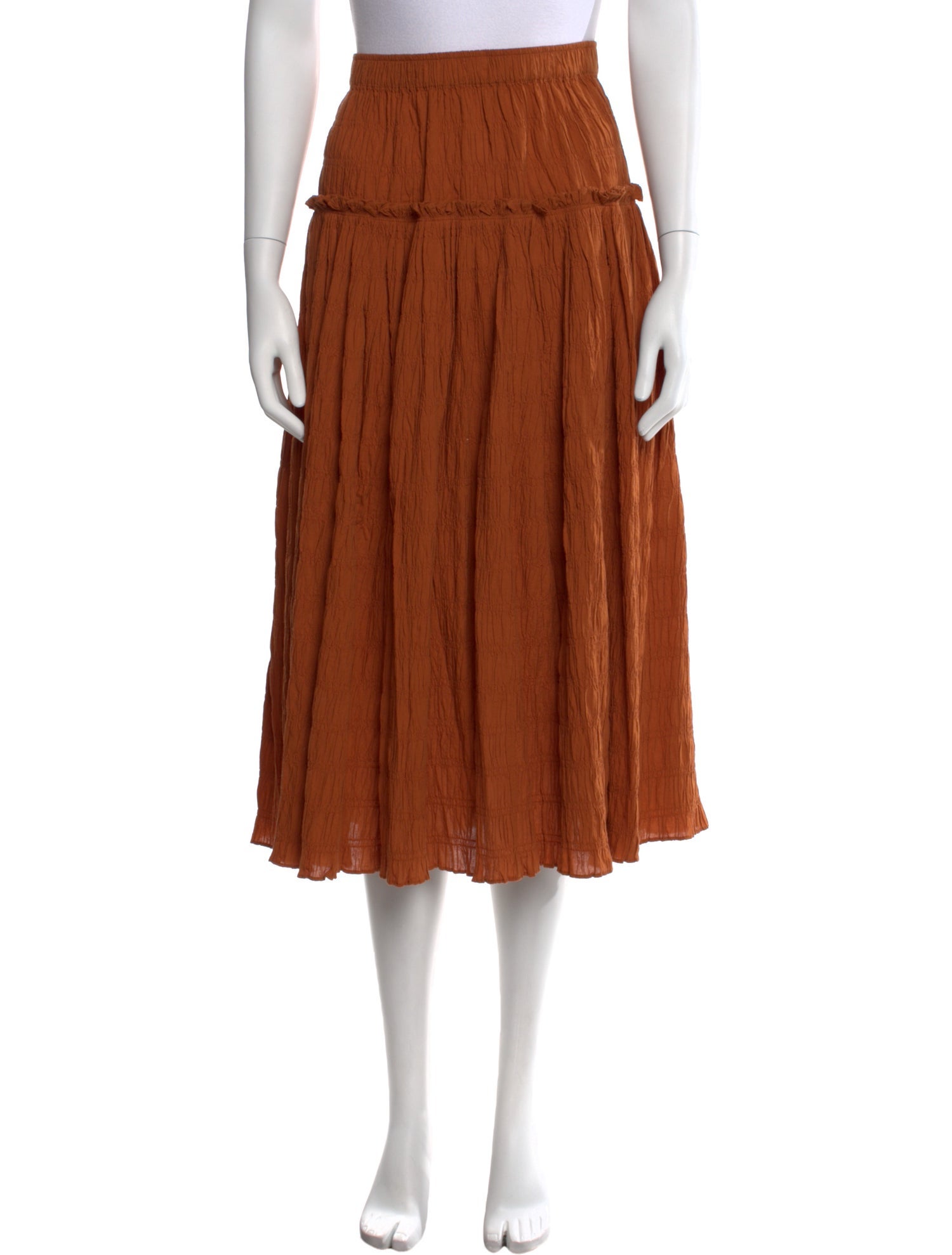 Mara Hoffman Embroidered Accent Midi Length Skirt